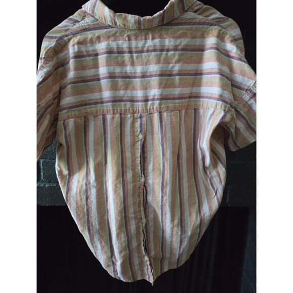 Madewell Womens XXS Striped oversided fit short sleeved lightweight blouse - Picture 6 of 9